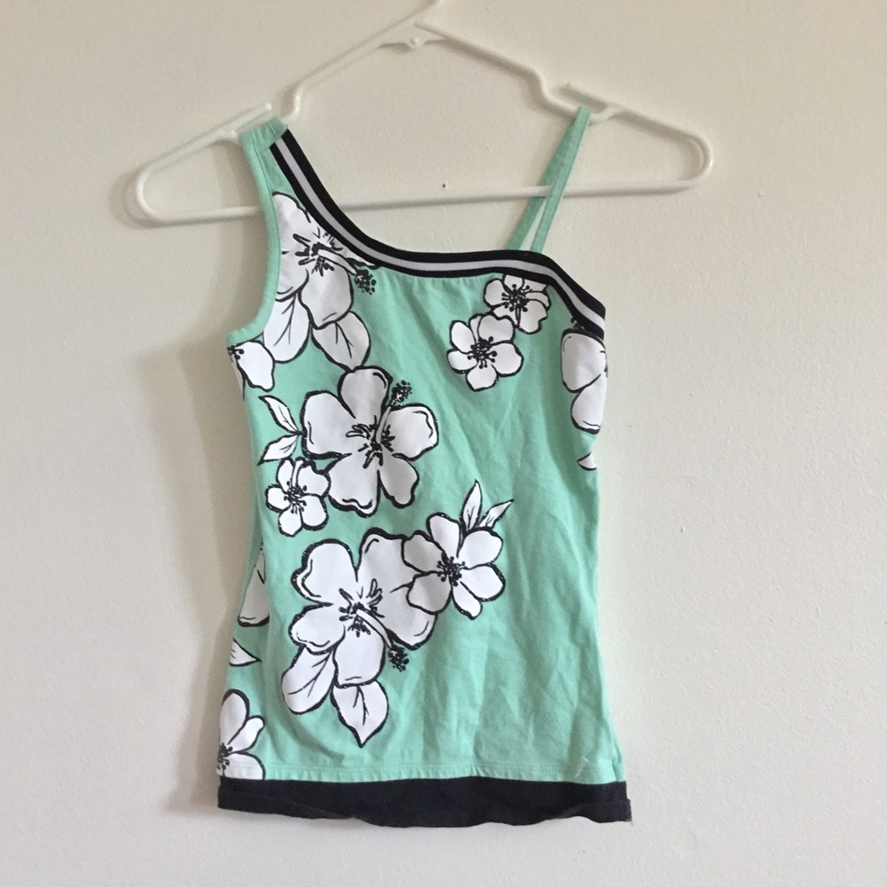 Justice Green Floral Tank for Kids/ Size 10